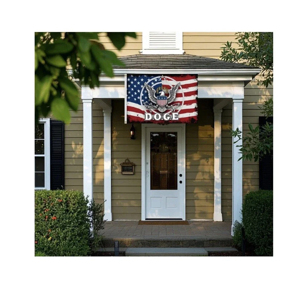 DOGE D.O.G.E. Department of Government Efficiency Flag. Outdoor Trippy Flag